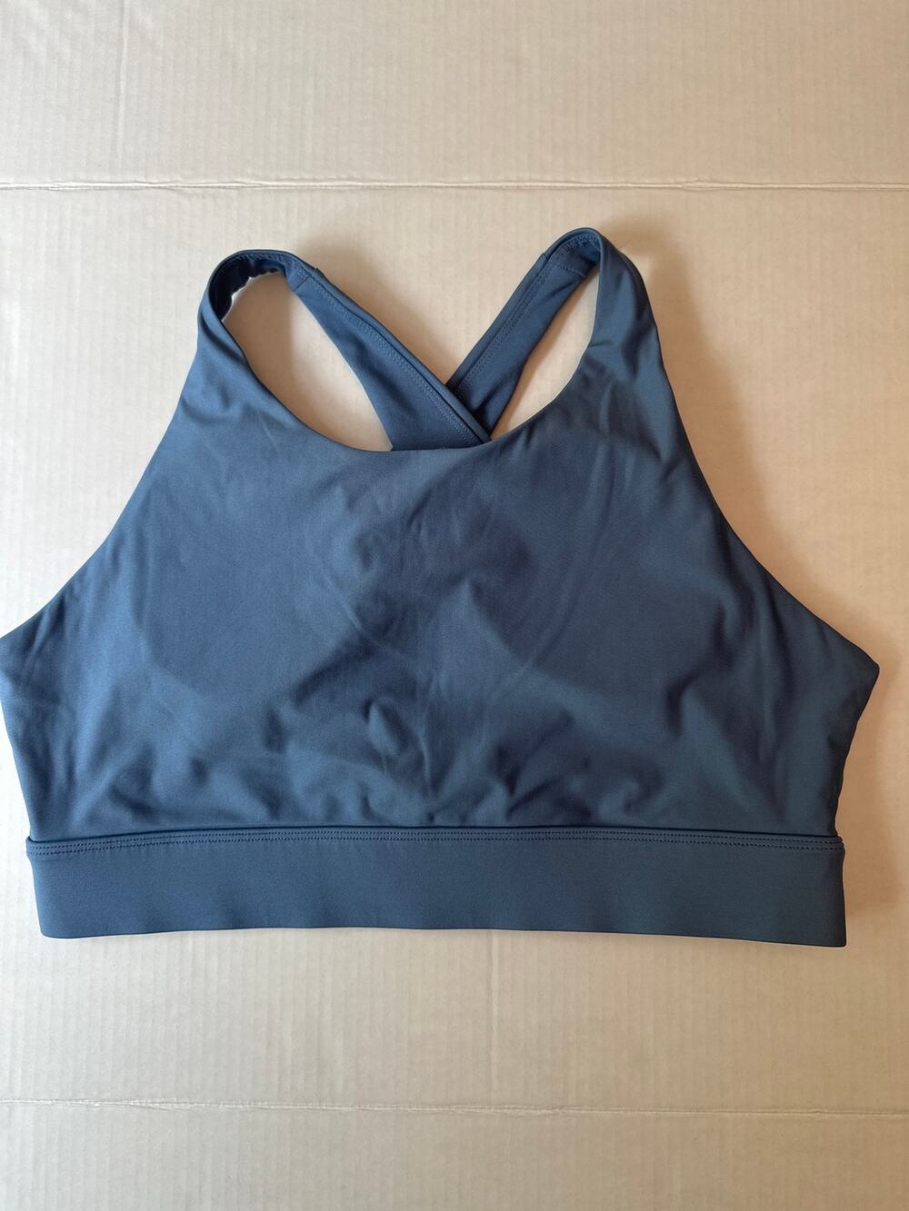 Fabletics Oasis Sports Bra Women Medium Blue Medium Impact Twisted‎ Workout